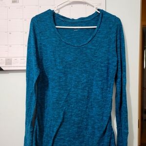 Long sleeve blue maternity top